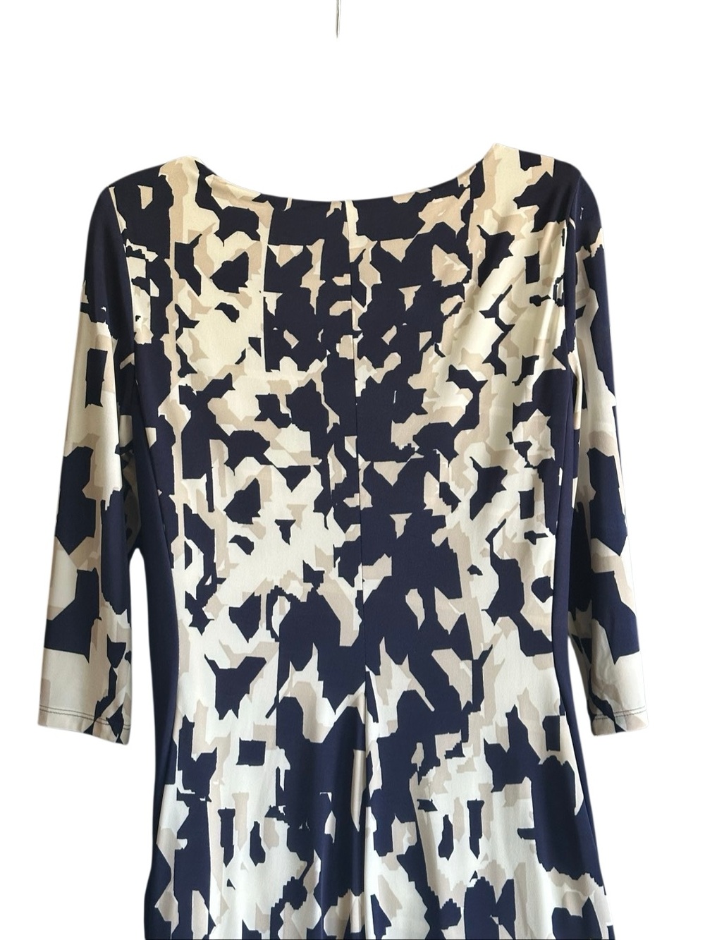Lauren Ralph Lauren Navy and White Abstract Print Sheath Dress. Size 8 - Picture 6 of 10